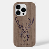 Hirsch - eingraviertes Holz - Holz Case-Mate iPhone Hülle (Rückseite)
