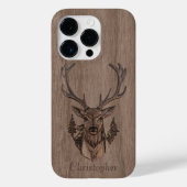 Hirsch - eingraviertes Holz - Holz Case-Mate iPhone Hülle (Rückseite)