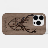 Hirsch - eingraviertes Holz - Holz Case-Mate iPhone Hülle (Rückseite (Horizontal))