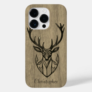 Hirsch - eingraviertes Holz - Holz Case-Mate iPhone 14 Pro Hülle