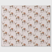 Hirsch-Elch-Weihnachten Geschenkpapier (Flach)