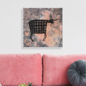 Hirsch/Elk, Flechterei, Keramik Leinwanddruck (Insitu (Wohnzimmer))