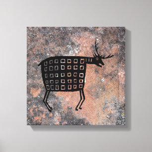 Hirsch/Elk, Flechterei, Keramik Leinwanddruck