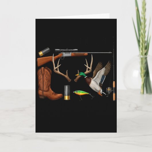 Hirsch Ente Fisch Jagd Hallo Jagdsaison Christ Karte (Vorderseite)