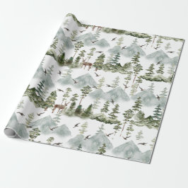 Hirsch-Evergreen Forest Wrapping Paper Geschenkpapier