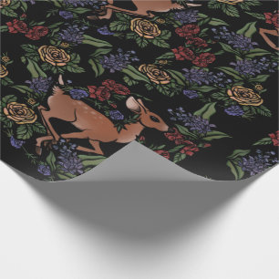 Hirsch Fawn Floral Pattern Geschenkpapier