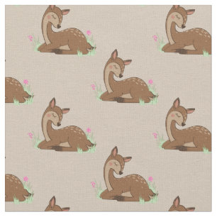 Hirsch Fawn Watercolor Baby Kinderzimmer Woodland  Stoff