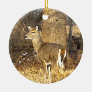 Hirsch-Foto-Ornament Keramik Ornament