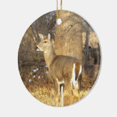Hirsch-Foto-Ornament  Keramik Ornament (Links)