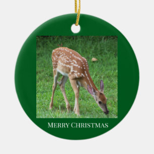 Hirsch-Foto-Ornament Keramik Ornament