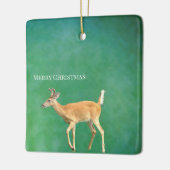 Hirsch-Foto-Ornament Keramikornament (Links)