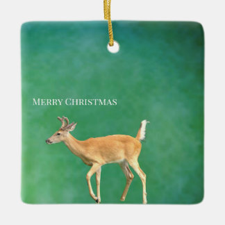 Hirsch-Foto-Ornament Keramikornament