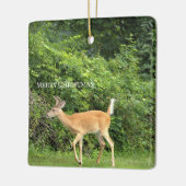 Hirsch-Foto-Ornament  Keramikornament (Links)
