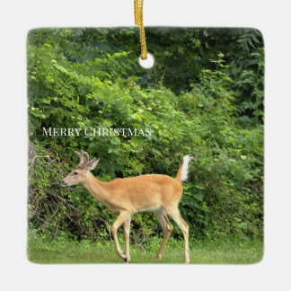 Hirsch-Foto-Ornament Keramikornament
