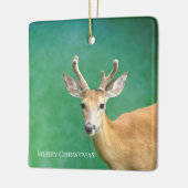 Hirsch-Foto-Ornament Keramikornament (Links)