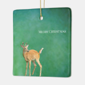 Hirsch-Foto-Ornament Keramikornament (Links)
