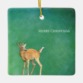 Hirsch-Foto-Ornament Keramikornament