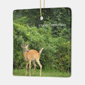 Hirsch-Foto-Ornament  Keramikornament (Links)
