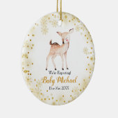 Hirsch Glitzer Tier erwarten wir Eltern Keramik Ornament (Rechts)