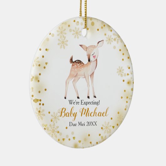 Hirsch Glitzer Tier erwarten wir Eltern Keramik Ornament (Rechts)