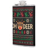 Hirsch hässlicher Weihnachtspullover-Flachmann Flachmann (Links)