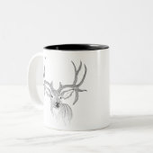 Hirsch, Hirsche, Saumwild, Hirsche, Hirsche, Schwa Zweifarbige Tasse (Vorderseite Links)