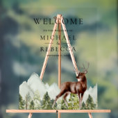 Hirsch-Hochzeit im Bergwald Willkommen Acrylschild (Neutral)
