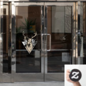 Hirsch Hunter Buck Europäischer Schädel Fensteraufkleber (Büro Tür)
