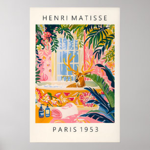 Hirsch im Badewanne-Kunstposter Maximalist Matisse Poster