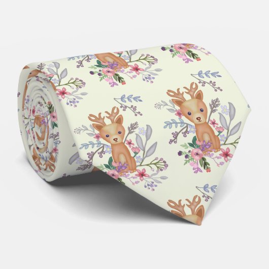 Hirsch im Busch Krawatte (Gerollt)