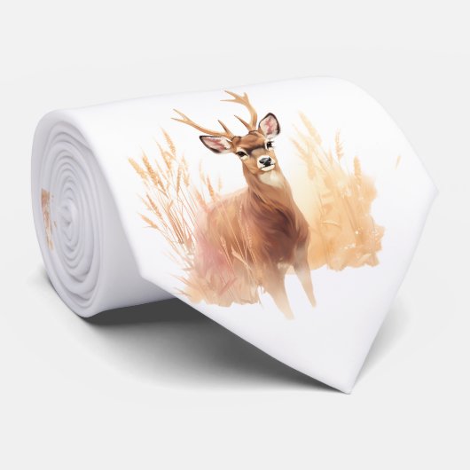 Hirsch im großen Gras Krawatte (Gerollt)