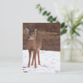 Hirsch im Schnee Postkarte (Stehend Vorderseite)