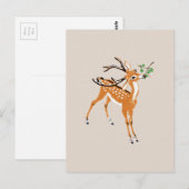 Hirsch im Vintage-Stil Postkarte (Vorne/Hinten)
