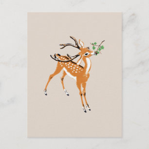 Hirsch im Vintage-Stil Postkarte
