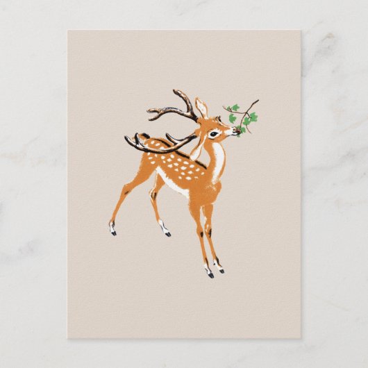 Hirsch im Vintage-Stil Postkarte (Vorderseite)