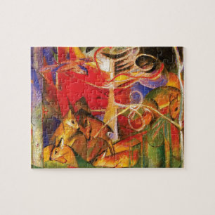 Hirsch im Wald von Franz Marc Puzzle