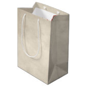 Hirsch im Weihnachtskranz Mittlere Geschenktüte (Rückseite Schrägansicht)