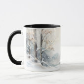 Hirsch im Winterwald Schnee Tasse (Links)