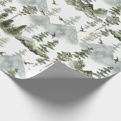Hirsch Immergrüner Wald Geschenkpapier (Ecke)