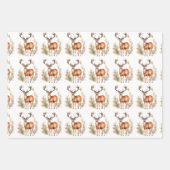 Hirsch in den Wäldern Weihnachten Geschenkpapier Set (Vorderseite 3)