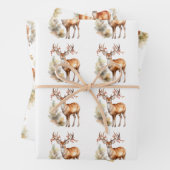 Hirsch in den Wäldern Weihnachten Geschenkpapier Set (Beispiel)