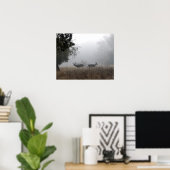 Hirsch in Nebel Poster (Heimbüro)