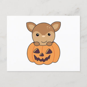Hirsch in Pumpkin Sweet Deer Happy Halloween Postkarte