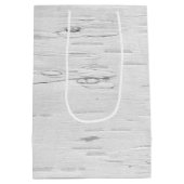 Hirsch in Weihnachtsschrei auf Birch Mittlere Geschenktüte (Rückseite)