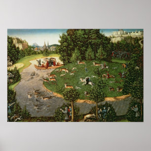 Hirsch-Jagd des Wählers Friedrich III die "klugen Poster