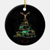 Hirsch Jagd Weihnachtsbaum Keramik Ornament (Vorne)