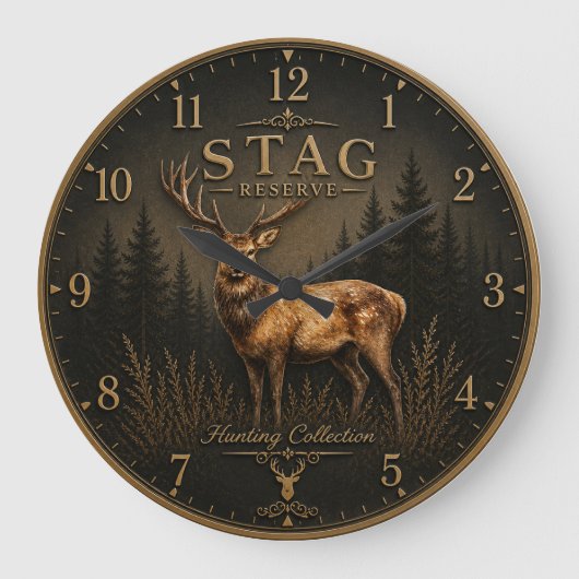 HIRSCH – JAGDKOLLEKTION GROßE WANDUHR (Vorderseite)
