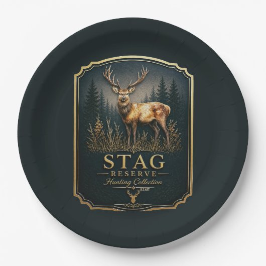 HIRSCH – JAGDKOLLEKTION PAPPTELLER (Vorderseite)