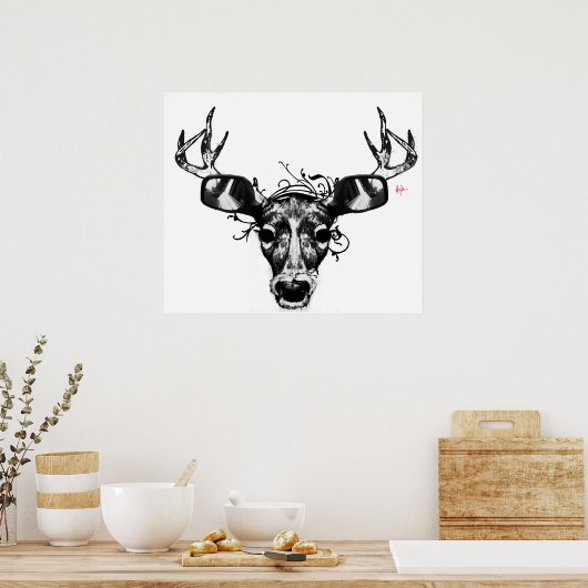 "Hirsch John", Poster (Küche)