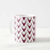 Hirsch Karo Dunkelrot Burgund Kaffeetasse (Vorderseite Links)